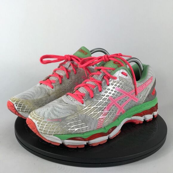 Asics Gel-Nimbus 17 White/Pink Athletic Running Shoes T557N Women’s Size 10.5 - Picture 1 of 12
